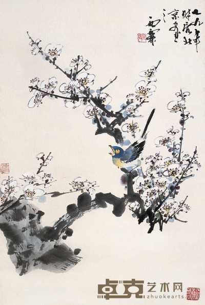 田雨霖 1979年作 花鸟 立轴 68×45.5cm
